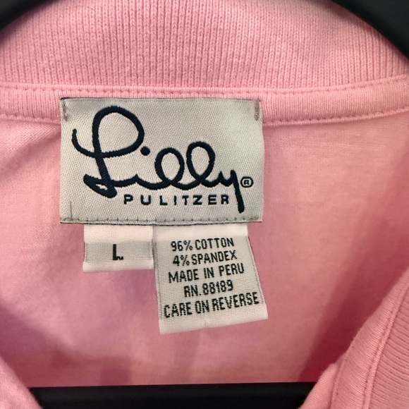 Lilly Pulitzer - Women’s Pink Short Sleeve Polo Shirt - Large - Picture 6 of 6